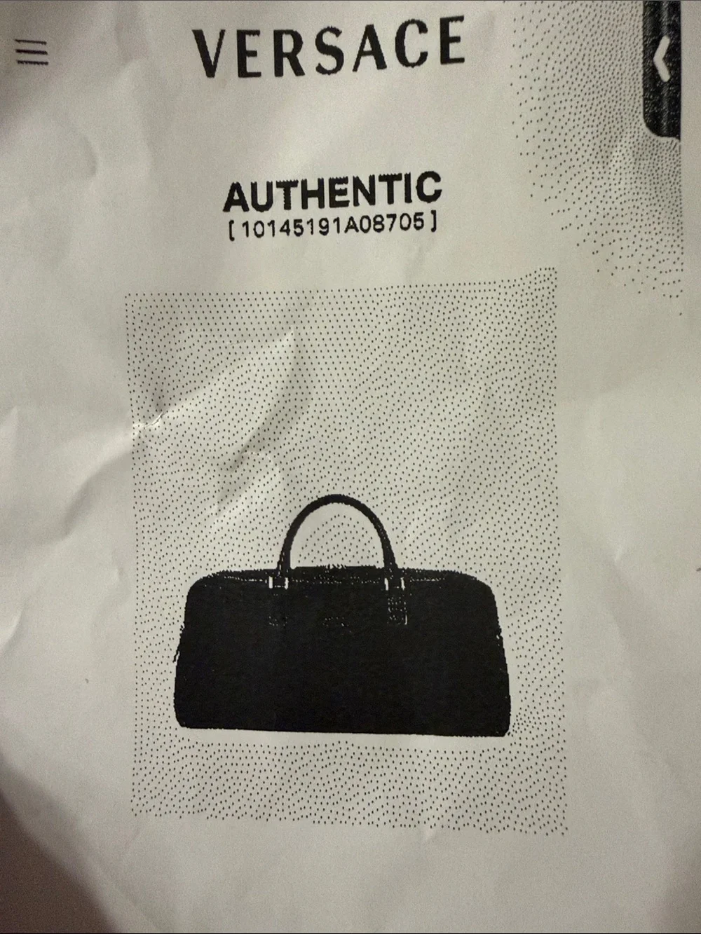 Authentic Versace Barocco Travel Bag